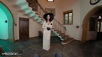 Vr horny lady dimitrescu with huge tits sucks and rides your cock in popular game cosplay parody pt 1