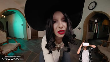 Vr horny lady dimitrescu with huge tits sucks and rides your cock in popular game cosplay parody pt 1