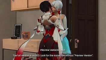 Weiss and ruby fucks in yang's guest room