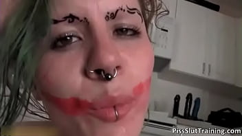 Two slutty busty lesbians making out