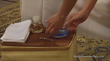 Sexy big butt lesbian slave touching and moaning with mistress in sight