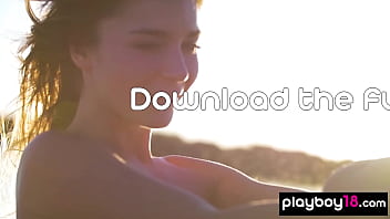 Glamorous brunette nude hottie introducing her amazing shapes