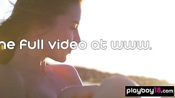 Glamorous brunette nude hottie introducing her amazing shapes