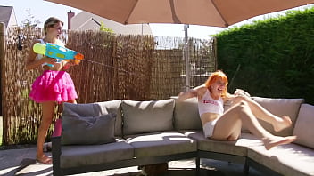 You fuck two hot skinny dutch girls after they had their wet lesbian adventure