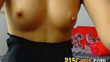 Horny brunette slut fucks her wet pussy with dildo to masturbation cam