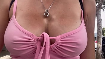 European stepmom artemisia love showing her juicy boobs underneath a pink dress in public European stepmom artemisia love showing her juicy boobs underneath a pink dress in public