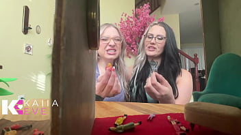 Giantess snack time in on the hunt for tiny escapees