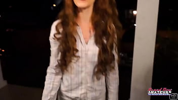 Green eyed stunning ginger cassie sucks a dick and gets deeply banged