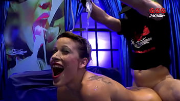 Ggg naughty bitch drinks piss from many men