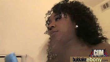 First time ebony with a group of white dicks 2