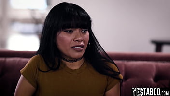 Big boobs curvy asian maid fucks her big dick boss in the kitchen