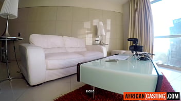 Big tits black babe sucking american big cock before rough doggy pounding