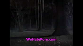 Embarrassed woman stripped to her panties by a ghost