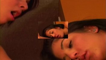 Two horny brunettes suck and fuck one cock