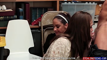 Shoplifter's step mom sucks off security to save her thieving brat peyton robbie sheena ryder marcus london