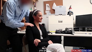 Shoplifter's step mom sucks off security to save her thieving brat peyton robbie sheena ryder marcus london