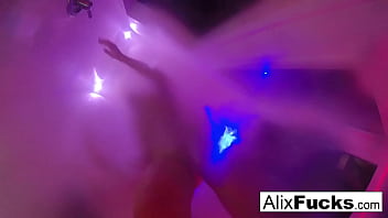 Blonde babe gets wet