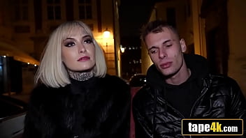 Ultra sexy czech blonde spreads legs for stranger's money