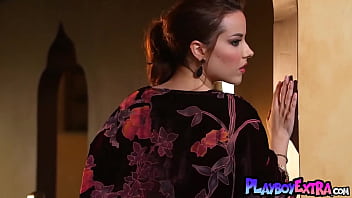 Bombastic brunette muse taking off her sexy lingerie