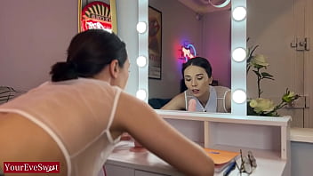 Naughty college girl rides big dildo & cums all over her uniform eve sweet