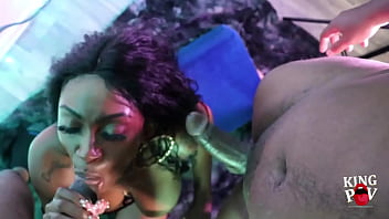 Dark hazel throats and drains 2 fat cocks kingcuretv