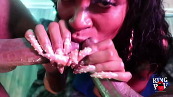 Dark hazel throats and drains 2 fat cocks kingcuretv