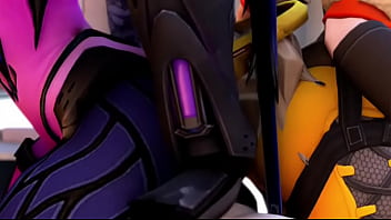 Overwatch tracer widowmaker x mercy co op facesitting