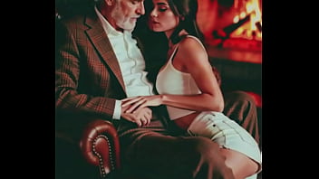 Novinha mama coroa na sala