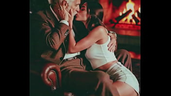 Novinha mama coroa na sala