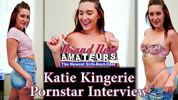Skinny brunette katie kingerie gives a deep rimjob and deepthroats a cock