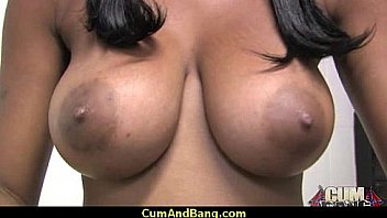 Ebony chick fucked hard in group sex action 25