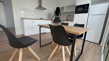 Latina chick lilly cleans and gets her latin big ass fucked