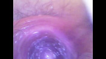 Hollow glass dildo with a cam inside the pussy she came so fucking hard