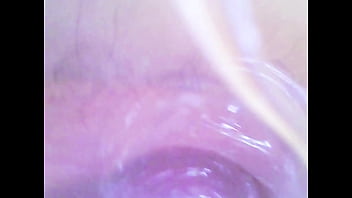 Hollow glass dildo with a cam inside the pussy she came so fucking hard