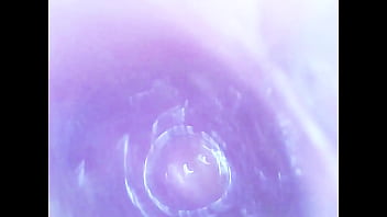 Hollow glass dildo with a cam inside the pussy she came so fucking hard