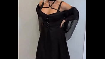 Showing off my new vampire fangs & vampire costume