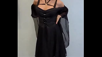 Showing off my new vampire fangs & vampire costume