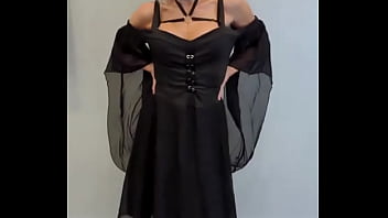 Showing off my new vampire fangs & vampire costume