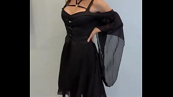 Showing off my new vampire fangs & vampire costume