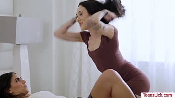 Hot lesbian babes licking and eating each others g spot