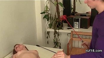 Playful teen introduced to hard bdsm sex
