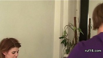 Playful teen introduced to hard bdsm sex