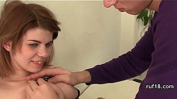 Playful teen introduced to hard bdsm sex