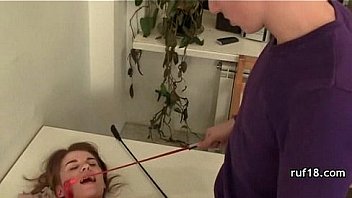 Playful teen introduced to hard bdsm sex