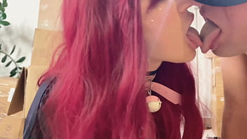 Teen sexy girl hot passionately kisses and licks a guy's tongue