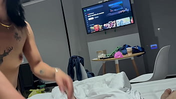 Pretty latina milf sucking and riding reverse cowgirl