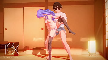 Anime hentai game gaming roxy sexy fucks with lots of sex in various positions blowjob