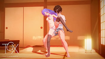 Anime hentai game gaming roxy sexy fucks with lots of sex in various positions blowjob