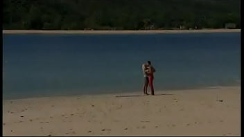 Jemstone sits on the beach getting a facial after riding a hard dick