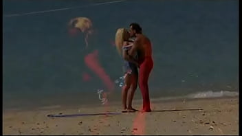 Jemstone sits on the beach getting a facial after riding a hard dick